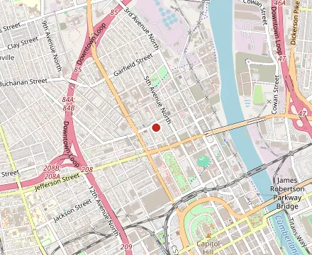 Map showing Monell's Dining & Catering