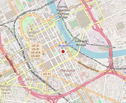 Map showing The Southern Steak & Oyster